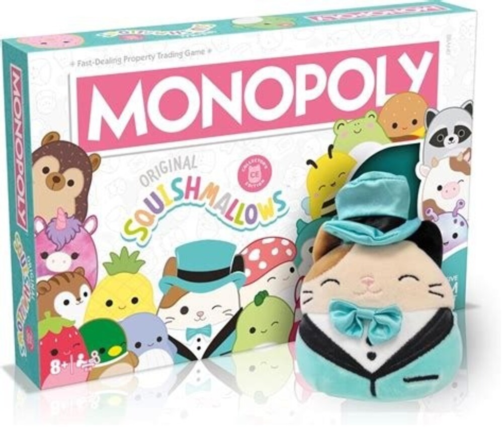 Monopoly Squishmallows Board Game Plush Token Ages 8+ Collectible